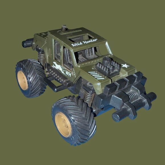 Friction Monster Truck Hummer & Jeep Neon Orange Red Green A32 - Picture 5 of 12